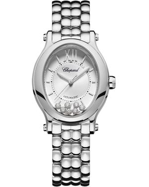 Chopard Stainless Steel And Diamond Happy Sport Oval Watch - White