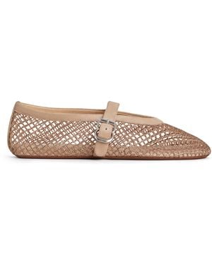 Alaïa Mesh Ballet Flats - Brown