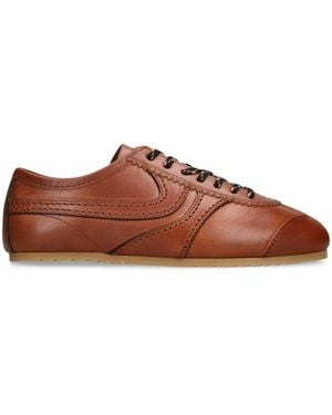 Dries Van Noten Leather Dustin Trainers - Brown