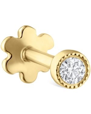 Maria Tash Scalloped Set Diamond Threaded Stud Earring - Metallic