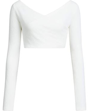 Alaïa Crepe Draped Crop Top - White