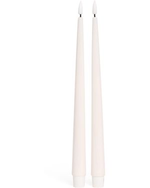 Deluxe Homeart Wax Led Dinner Candles - White