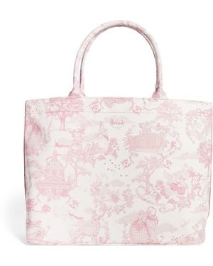 Harrods Medium Toile Print Tote Bag - Pink