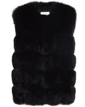 Yves Salomon Fox Fur Gilet - Black
