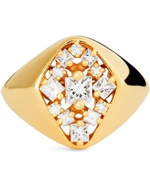 Suzanne Kalan And Diamond La Fantasie Signet Ring - Metallic