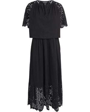 ME+EM Broderie Anglaise 2-In-1 Maxi Dress - Black