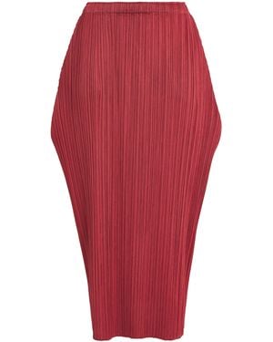 Pleats Please Issey Miyake Lamp Shade Midi Skirt - Red