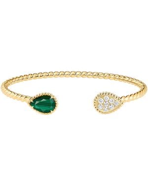 Boucheron Malachite And Diamond Two Motifs Serpent Bohème Bracelet - Metallic
