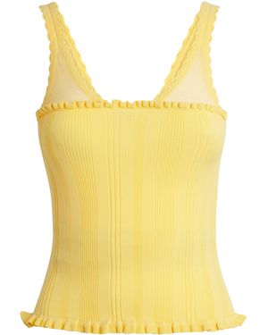 Claudie Pierlot Knitted Pointelle Tank Top - Yellow