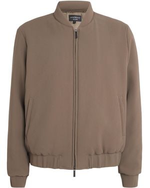 Emporio Armani Crêpe Jersey Bomber Jacket - Brown
