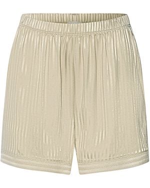 Hanro Satin Striped Lounge Shorts - Natural