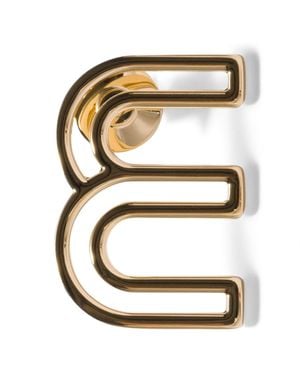 Miu Miu Logo Brooch - Metallic