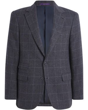 Ralph Lauren Cashmere Check Gregory Blazer - Blue