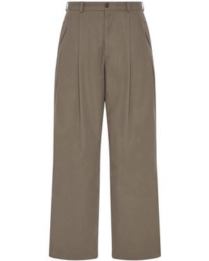 The Row Tibor Cotton-Cashmere Straight - Gray