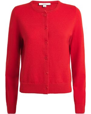 Vince Wool-Cashmere-Blend Cardigan - Red