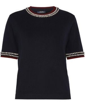 Max Mara Cotton Braid-Detail Sweater - Black