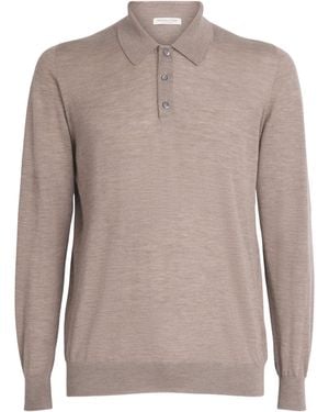 Johnstons of Elgin Superfine Cashmere Fin Polo Shirt - Brown