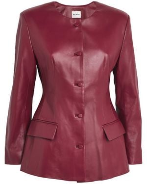 AEXAE Leather Padded Blazer - Purple