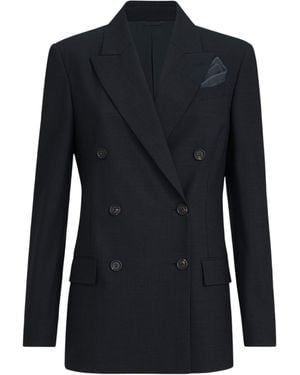 Brunello Cucinelli Tropical Luxury Wool Blazer - Blue