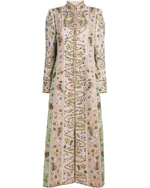 Alice + Olivia Embellished Thomas Maxi Coat - Natural