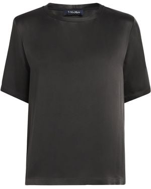 Max Mara Satin T-Shirt - Black
