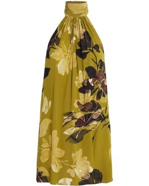 Away That Day Halterneck Ibiza Mini Dress - Yellow