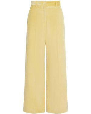 Weekend by Maxmara Corduroy Wide-Leg Pants - Yellow