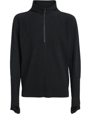 Homme Plissé Issey Miyake Pleated Half-Zip Jumper - Black