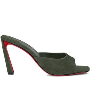 Christian Louboutin Condora Velour Mules 85 - Green