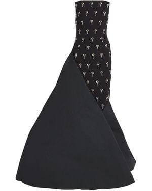 Safiyaa Jewel-Bedecked Off-Shoulder Evening Gown - Black