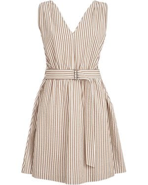 Brunello Cucinelli Seersucker Mini Dress - Natural