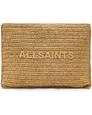 AllSaints Raffia Bettina Clutch Bag - Metallic
