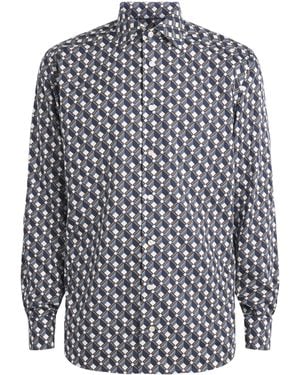 Eton Geometric Print Shirt - Blue