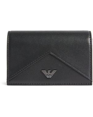 Emporio Armani Leather Bifold Cardholder - Black