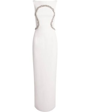 Safiyaa Crystal-Embellished Riley Gown - White