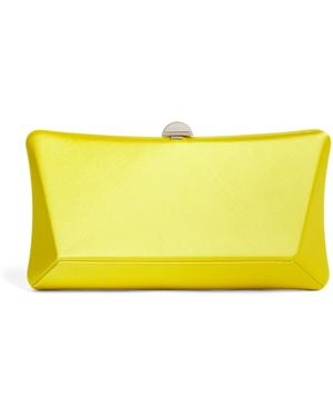 Rodo Satin Lally Clutch Bag - Yellow