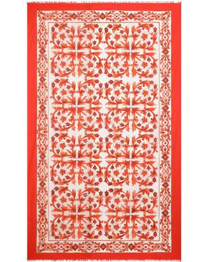 Dolce & Gabbana Cotton Majolica Pareo - Red