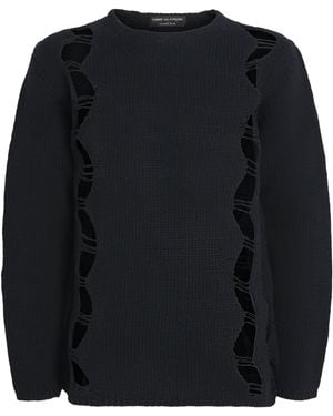Comme des Garçons Cotton-Blend Distressed Jumper - Black