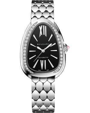 BVLGARI Stainless Steel And Diamond Serpenti Seduttori Watch - White
