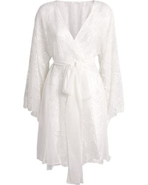 Rosamosario Silk Lace Robe - White