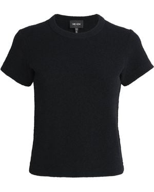 ME+EM Cotton-Blend Knitted T-Shirt - Black