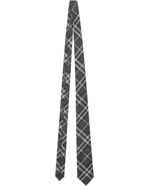Burberry Silk Vintage Check Tie - Grey