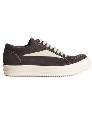 Rick Owens Leather Vintage Low-Top Sneakers - Brown