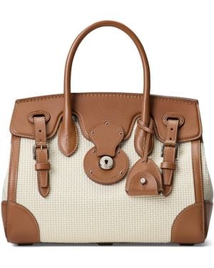 Ralph Lauren Cotton-Leather Soft Ricky 27 Top-Handle Bag - Brown