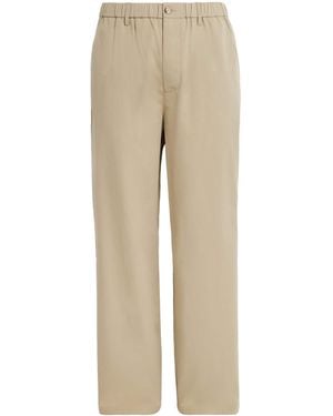 FRAME Cotton Wide-Leg Trousers - Natural