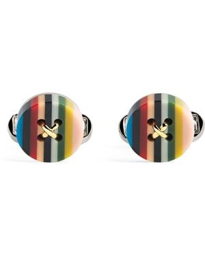 Paul Smith Signature Stripe Button Cufflinks - Multicolour