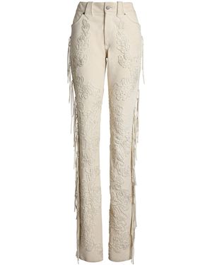 Ralph Lauren Annabeth Leather Trousers - Natural