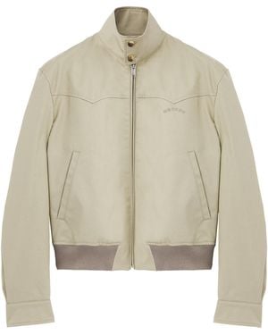 McQueen Cotton Cropped Harrington Jacket - Natural