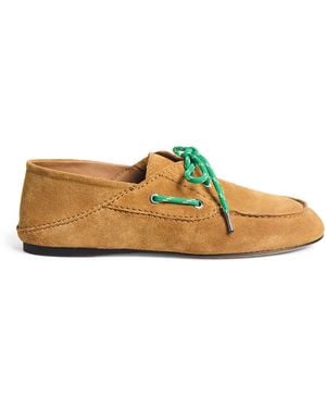 Sandro Suede Boat Shoes - Brown