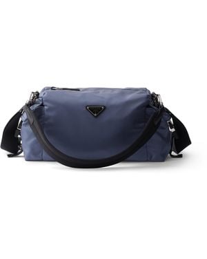 Prada Re-Nylon-Leather Explore Messenger Bag - Blue